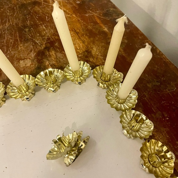 Vintage Candle Holders Reflectors Christmas Tree Clip On Metal Gold W Catcher - Picture 6 of 8